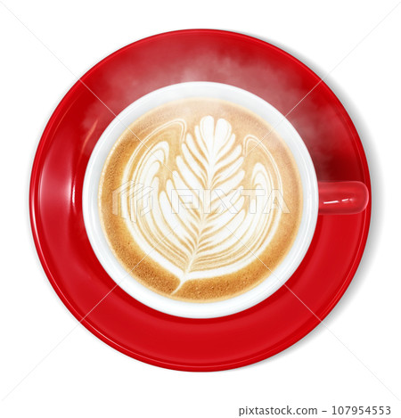 cafe au lait coffee drink illustration realistic 107954553