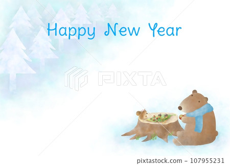 Forest animal New Year's card A-2 Forest animal New Year's card A-2 107955231