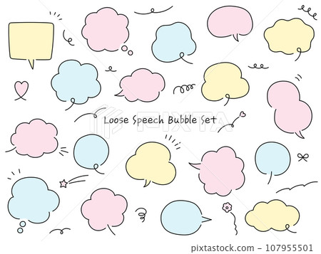 Vector illustration set of loose speech bubbles. Speech bubbles, frames 107955501