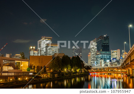 堂島川和中之島的夜景 107955947