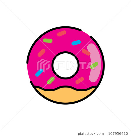 donut icon vector 107956410