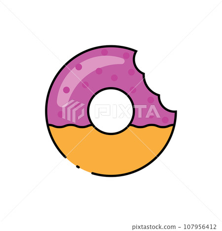 donut icon vector 107956412