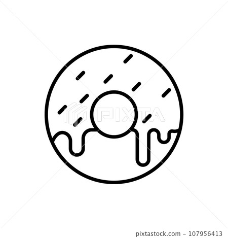 donut icon vector 107956413