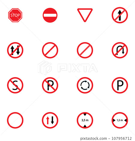 road sign icon vector 107956712