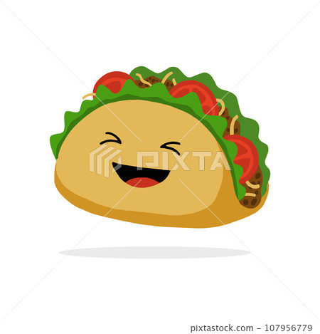 Happy taco cartoon Happy taco cartoon 107956779