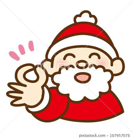 Illustration of Santa Claus making an OK sign with his fingers 107957078