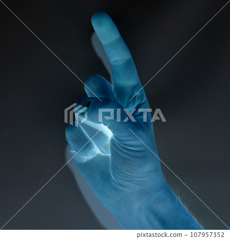 Letter Z in American Sign Language (ASL), negative photo 107957352