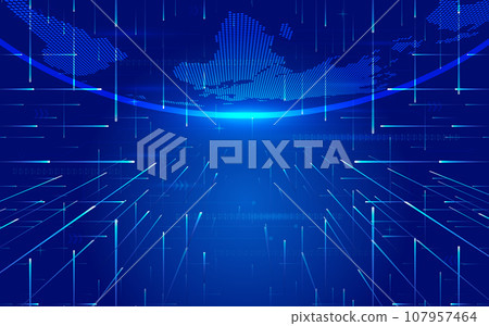 像素點數碼地球曙光與射線互聯網科技背景 107957464