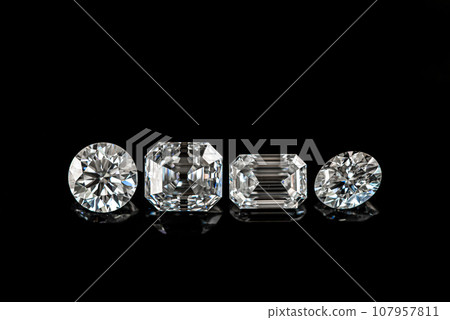 Diamonds on black background Diamonds on black background 107957811