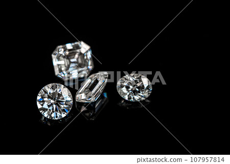 Diamonds on black background Diamonds on black background 107957814