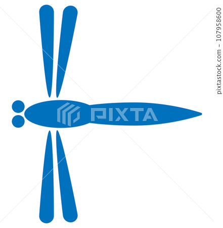 蜻蜓圖標藍色 107958600