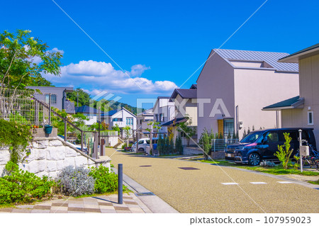 A quiet town with no telephone poles A quiet town with no telephone poles 107959023