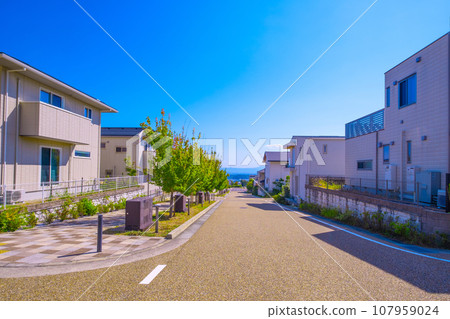 A quiet town with no telephone poles A quiet town with no telephone poles 107959024