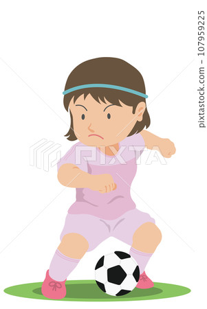 Physically strong female soccer player 107959225