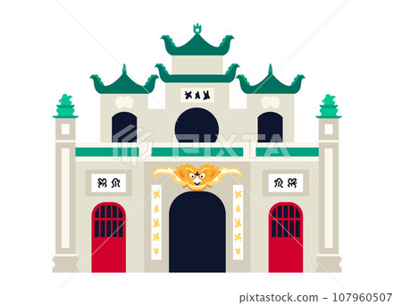 Hanoi citadel - modern flat design style single isolated image Hanoi citadel - modern flat design style single isolated image 107960507