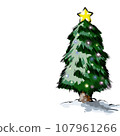 Watercolor christmas tree 107961266
