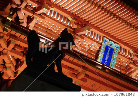 燈火通明的伏見稻荷大社 燈火通明的伏見稻荷大社 107961848