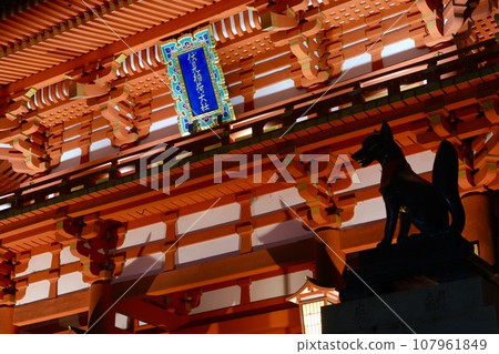 燈火通明的伏見稻荷大社 107961849