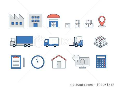 Icon set related to transportation industry 107961858