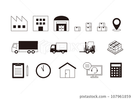 Icon set related to transportation industry 107961859