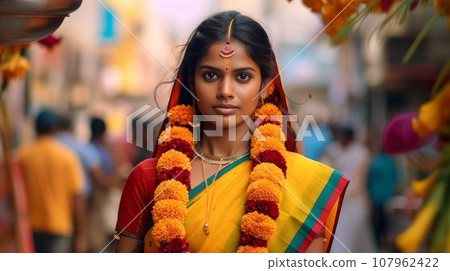 Indian beauty Telangana festival Indian beauty Telangana festival 107962422