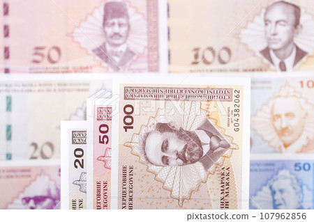 Bosnia and Herzegovina convertible mark a business background Bosnia and Herzegovina convertible mark a business background 107962856