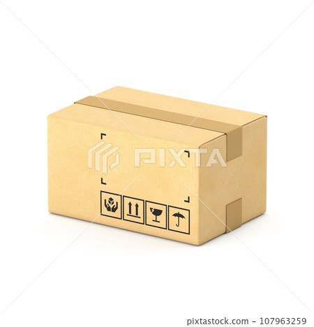 Cardboard box 3D Cardboard box 3D 107963259