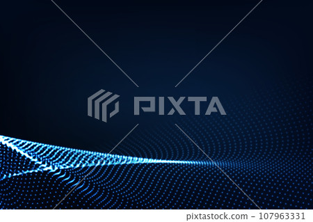 Abstract dot line technology background. Concept of wireless data network and connection technology. 107963331