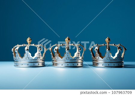 Three crowns as a symbol of the celebration of the Day of the Three Kings Three crowns as a symbol of the celebration of the Day of the Three Kings 107963709