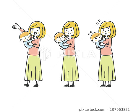 Mother and baby illustration Mother and baby illustration 107963821