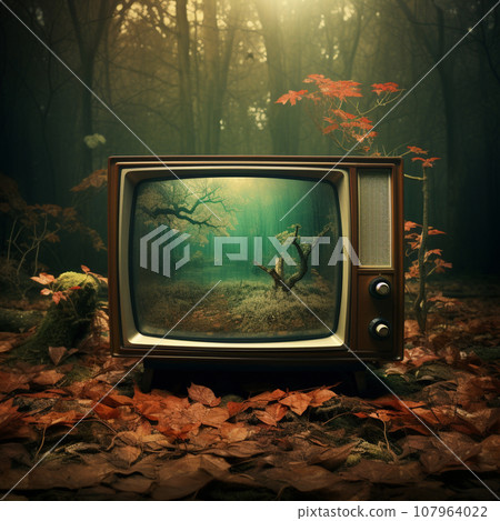 復古電視插圖圖像 AI 生成 107964022