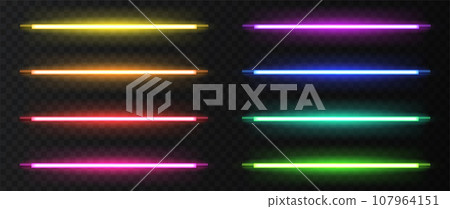 Neon lamp vector set. 107964151