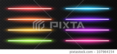 Neon lamp vector set. 107964154