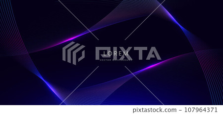 Abstract futuristic glowing neon blue and pink wave light lines on dark blue background.9 Abstract futuristic glowing neon blue and pink wave light lines on dark blue background.9 107964371