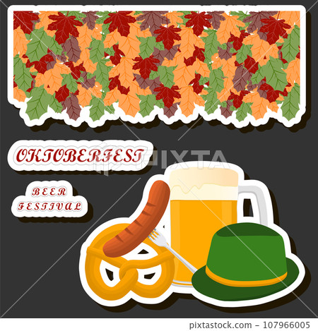 Beautiful illustration on theme of celebrating annual Oktoberfest holiday 107966005