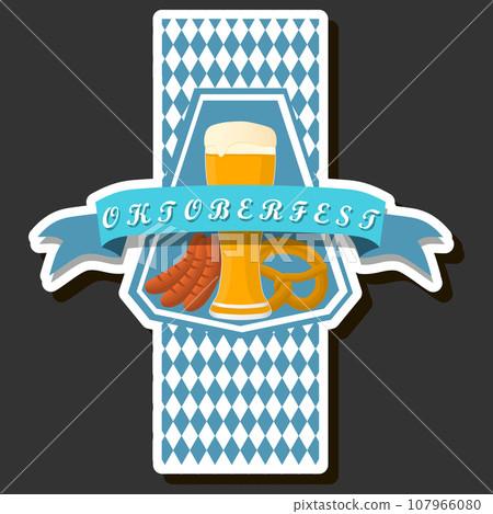 Beautiful illustration on theme of celebrating annual Oktoberfest holiday 107966080