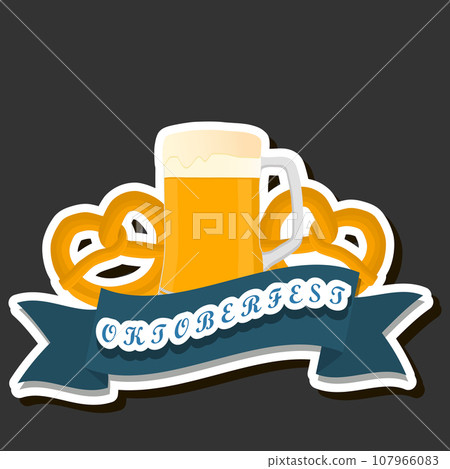 Beautiful illustration on theme of celebrating annual Oktoberfest holiday 107966083