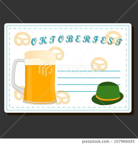 Beautiful illustration on theme of celebrating annual Oktoberfest holiday Beautiful illustration on theme of celebrating annual Oktoberfest holiday 107966085