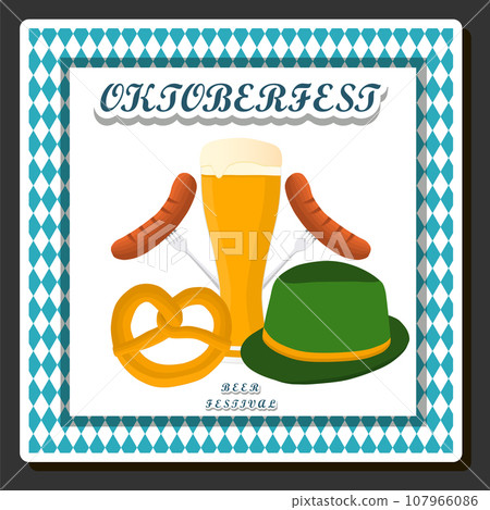 Beautiful illustration on theme of celebrating annual Oktoberfest holiday Beautiful illustration on theme of celebrating annual Oktoberfest holiday 107966086