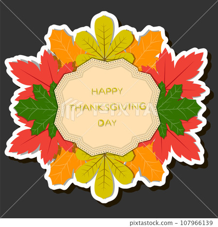 Beautiful illustration on theme of celebrating annual holiday Thanksgiving Day Beautiful illustration on theme of celebrating annual holiday Thanksgiving Day 107966139