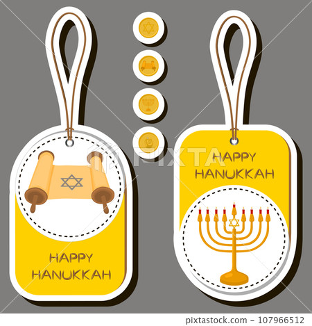 Beautiful illustration on theme of celebrating annual Hanukkah holiday 107966512