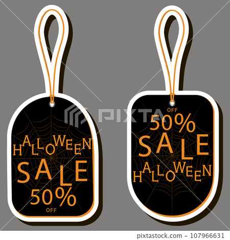 Illustration on theme sticker for celebration holiday Halloween with orange pumpkins Illustration on theme sticker for celebration holiday Halloween with orange pumpkins 107966631
