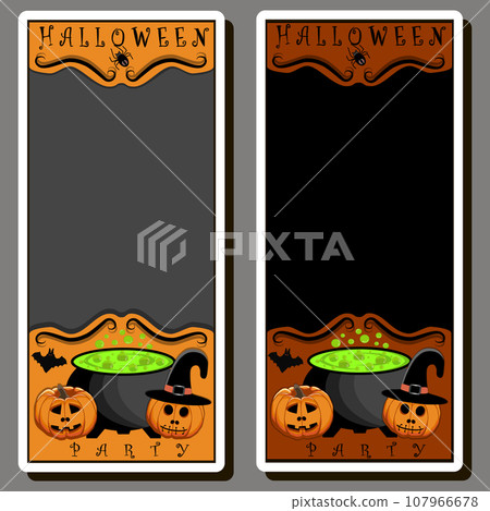 Illustration on theme sticker for celebration holiday Halloween with orange pumpkins Illustration on theme sticker for celebration holiday Halloween with orange pumpkins 107966678