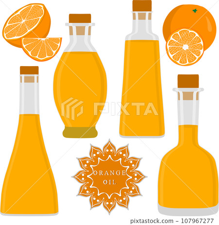 Various sweet tasty oil in glaas bottles 107967277