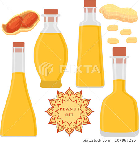 Various sweet tasty oil in glaas bottles 107967289