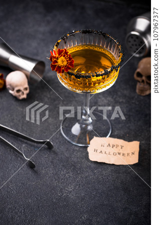Halloween cocktail orange pumpkin martini 107967377