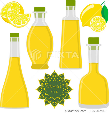 Various sweet tasty oil in glaas bottles 107967460