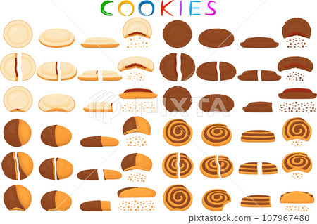 big set different biscuit, kit colorful pastry cookie big set different biscuit, kit colorful pastry cookie 107967480
