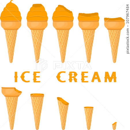 Big set various sweet tasty natural ice cream 107967484
