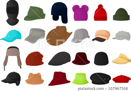 big kit different types hats, beautiful caps big kit different types hats, beautiful caps 107967508